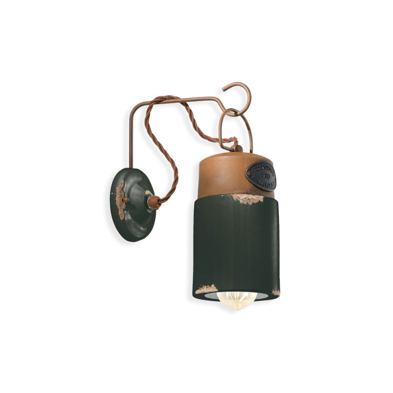 Ferroluce Nástěnné retro svítidlo INDUSTRIAL, v. 33 cm, 1xE27 Barva: Černá