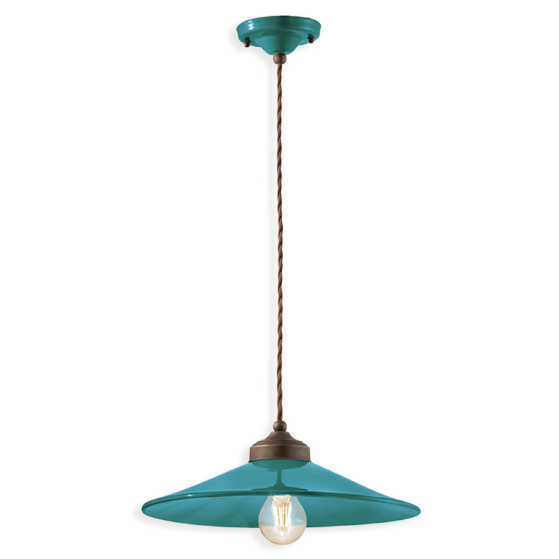 Ferroluce Závěsné retro svítidlo COLORS, Ø 35 cm, 1xE27 Barva: Olivová zelená