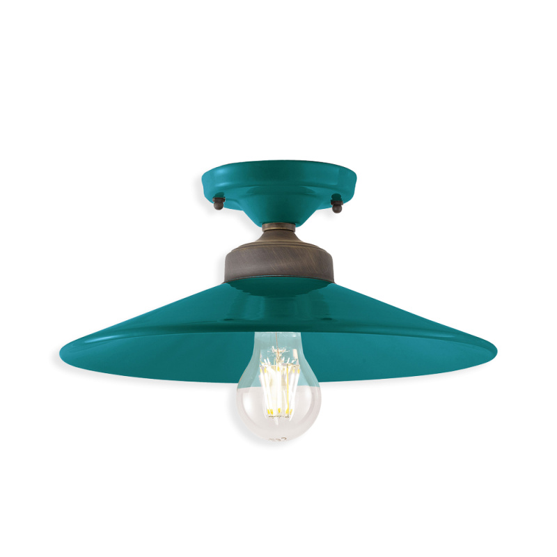 Ferroluce Stropní retro svítidlo COLORS, Ø 30 cm, 1xE27 Barva: Olivová zelená