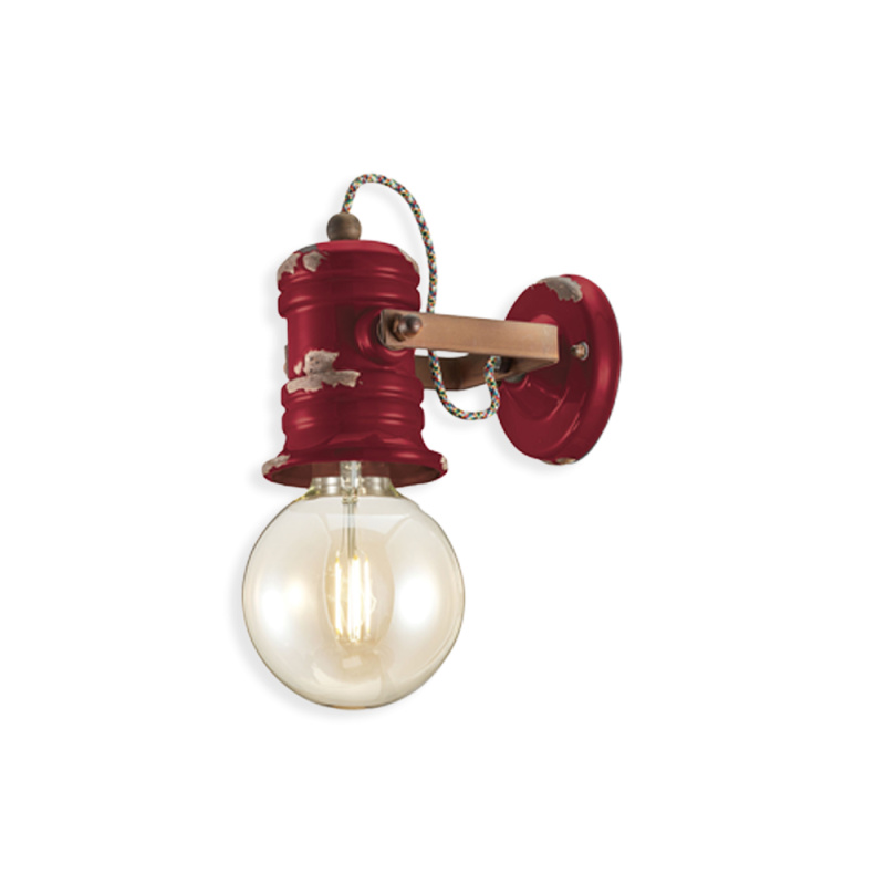 Ferroluce Nástěnné vintage svítidlo URBAN, š. 20 cm, 1xE27 Barva: Rudá červená