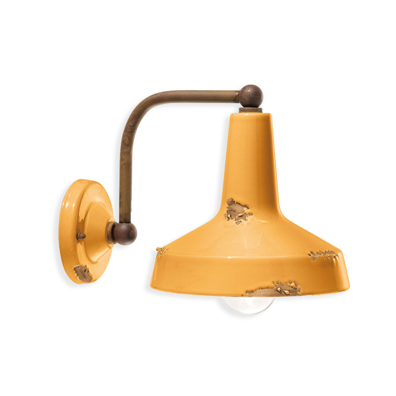 Ferroluce Nástěnné retro svítidlo VINTAGE, š. 28 cm, 1xE27 Barva: Žlutá