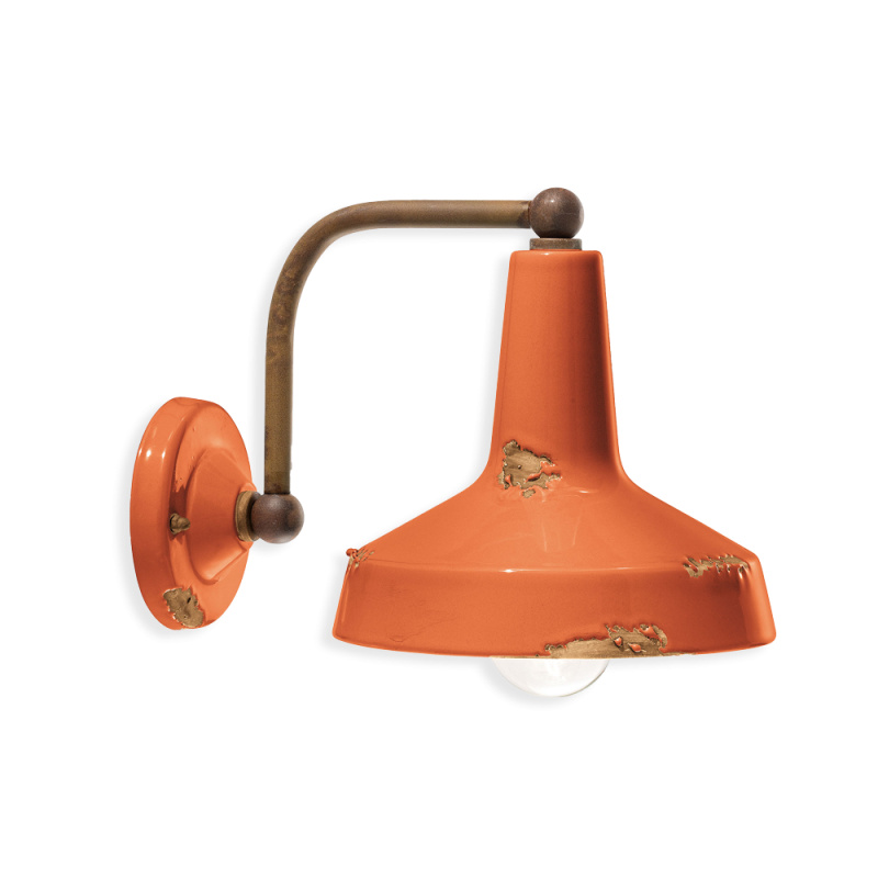 Ferroluce Nástěnné retro svítidlo VINTAGE, š. 28 cm, 1xE27 Barva: Oranžová