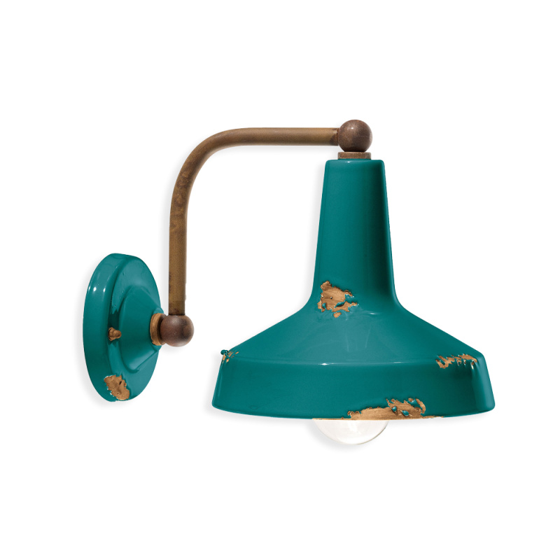 Ferroluce Nástěnné retro svítidlo VINTAGE, š. 28 cm, 1xE27 Barva: Olivová zelená