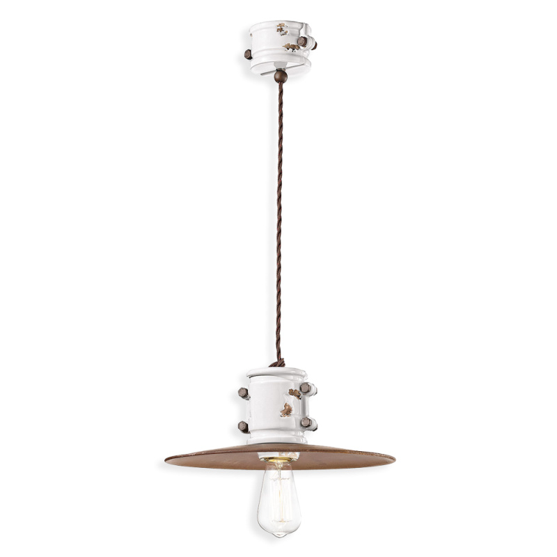 Ferroluce Závěsné retro svítidlo URBAN, Ø 26 cm, 1xE27 Barva: Bílá