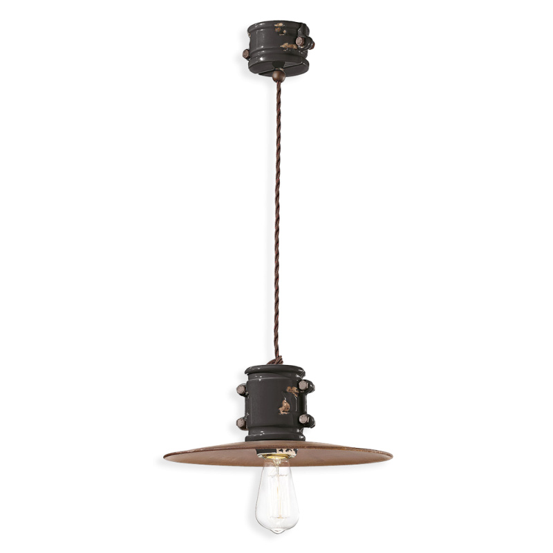 Ferroluce Závěsné retro svítidlo URBAN, Ø 26 cm, 1xE27 Barva: Černá
