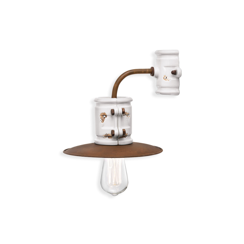 Ferroluce Nástěnné retro svítidlo URBAN, š. 28 cm, 1xE27 Barva: Bílá