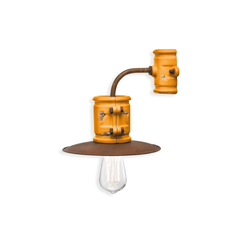 Ferroluce Nástěnné retro svítidlo URBAN, š. 28 cm, 1xE27 Barva: Žlutá