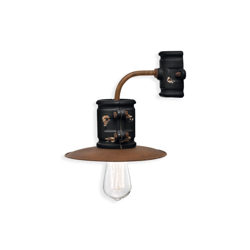 Ferroluce Nástěnné retro svítidlo URBAN, š. 28 cm, 1xE27 Barva: Černá