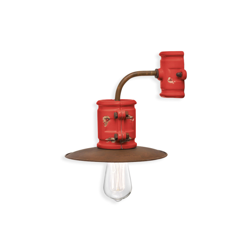 Ferroluce Nástěnné retro svítidlo URBAN, š. 28 cm, 1xE27 Barva: Červená