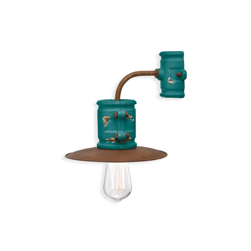 Ferroluce Nástěnné retro svítidlo URBAN, š. 28 cm, 1xE27 Barva: Olivová zelená