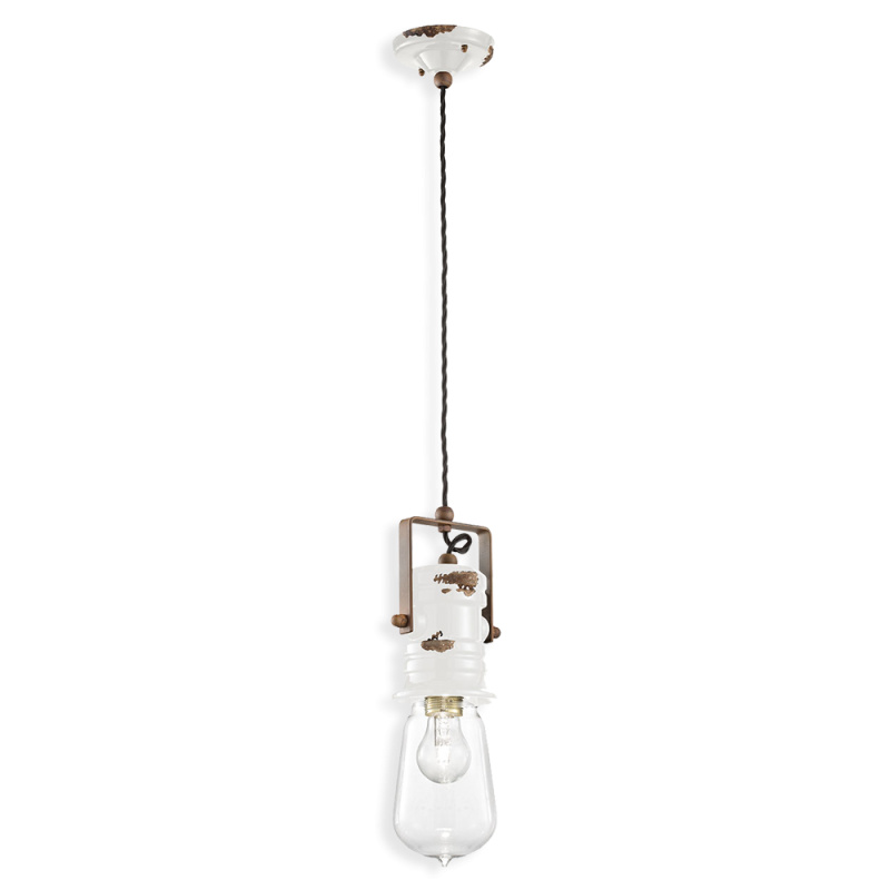 Ferroluce Závěsné retro svítidlo URBAN, v. 37 cm, 1xE27 Barva: Bílá