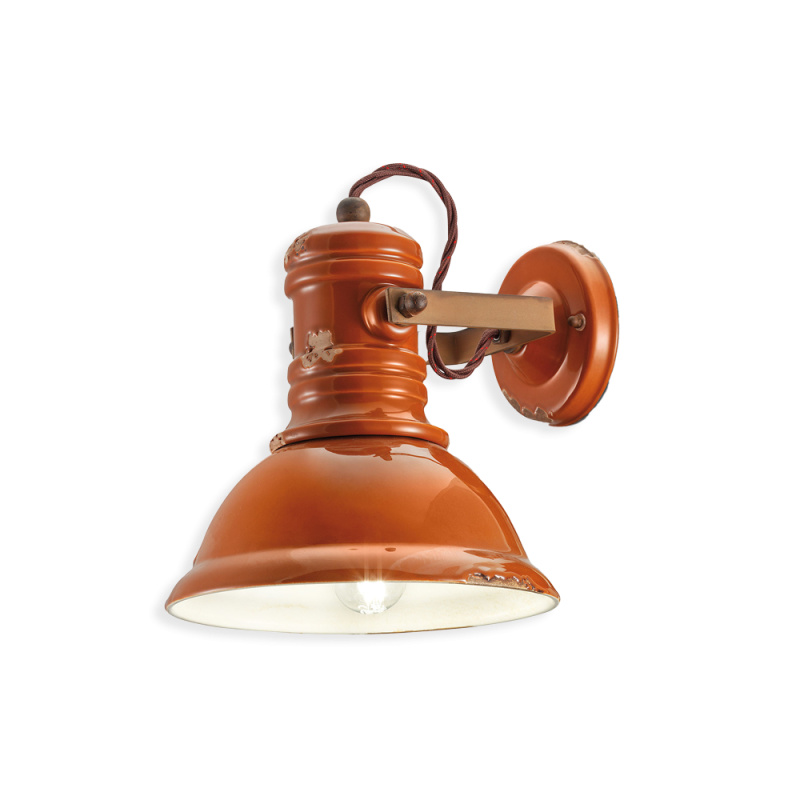 Ferroluce Nástěnné retro svítidlo INDUSTRIAL, v. 24 cm, 1xE27 Barva: Oranžová