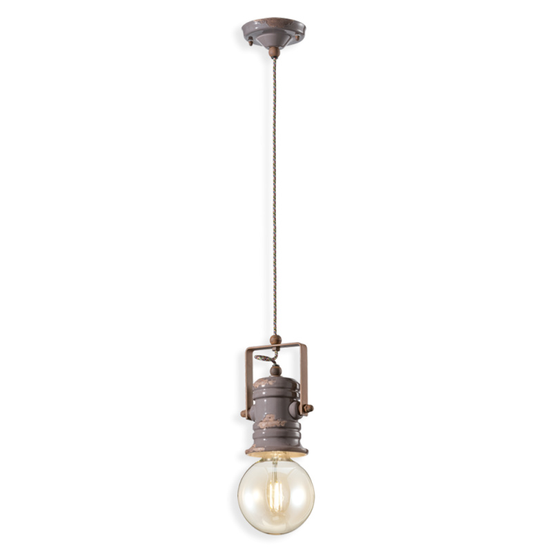 Ferroluce Závěsné vintage svítidlo URBAN, v. 19 cm, 1xE27 Barva: Šedá