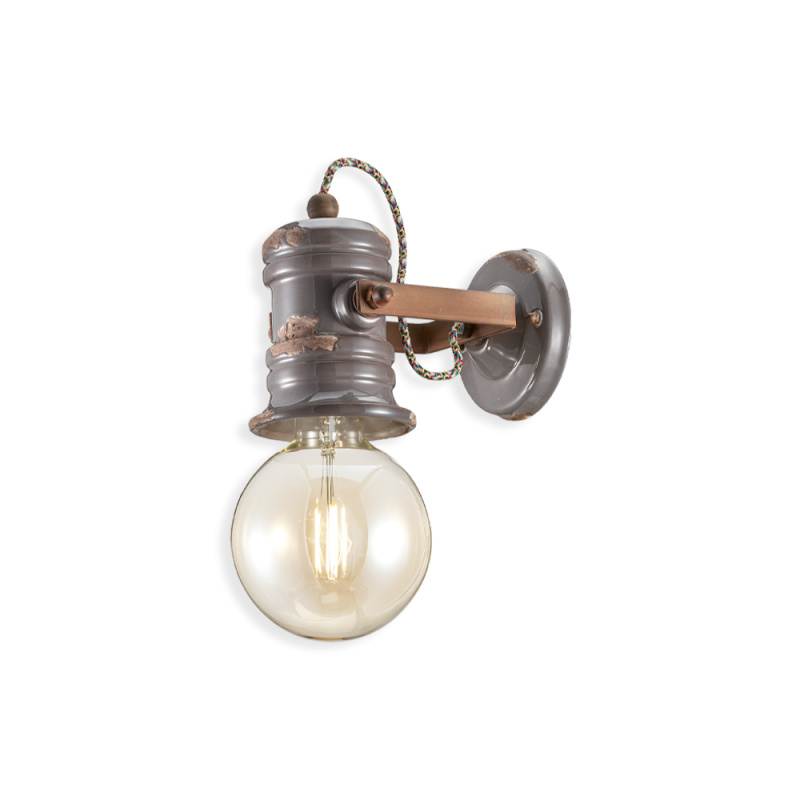 Ferroluce Nástěnné vintage svítidlo URBAN, š. 20 cm, 1xE27 Barva: Šedá