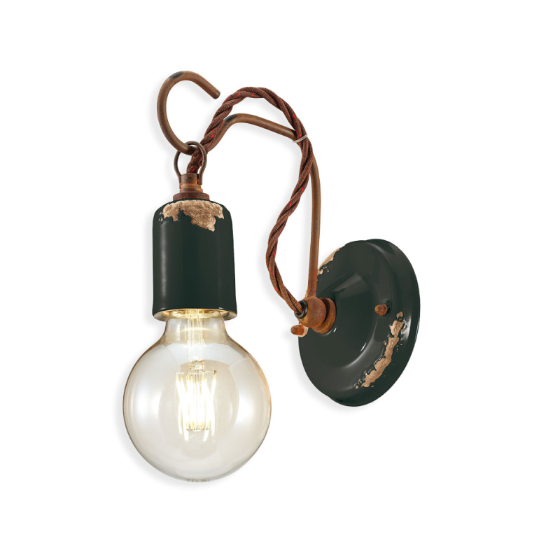 Ferroluce Nástěnné retro svítidlo VINTAGE, v. 20 cm, 1xE27 Barva: Černá