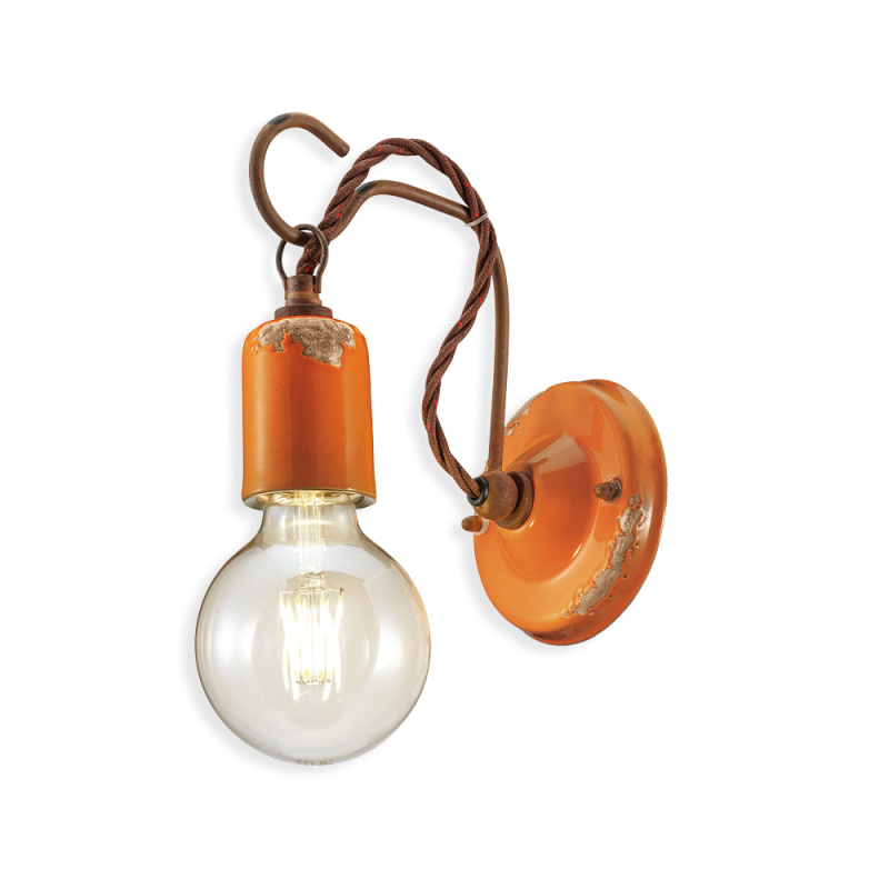 Ferroluce Nástěnné retro svítidlo VINTAGE, v. 20 cm, 1xE27 Barva: Oranžová