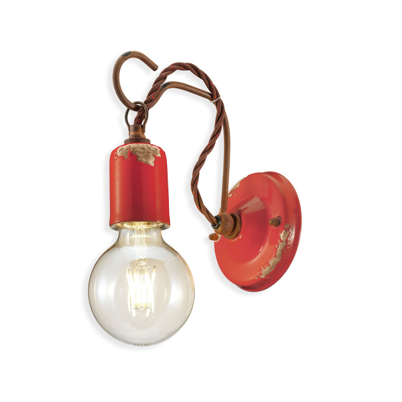 Ferroluce Nástěnné retro svítidlo VINTAGE, v. 20 cm, 1xE27 Barva: Červená