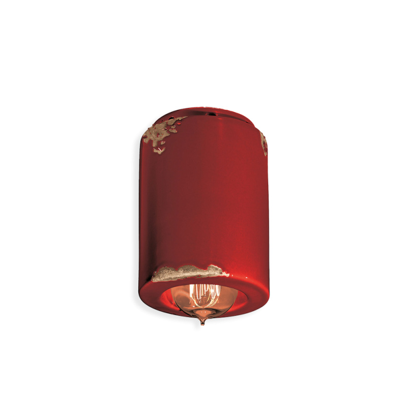 Ferroluce Stropní retro svítidlo VINTAGE, Ø 8,5 cm, 1xE14 Barva: Rudá červená