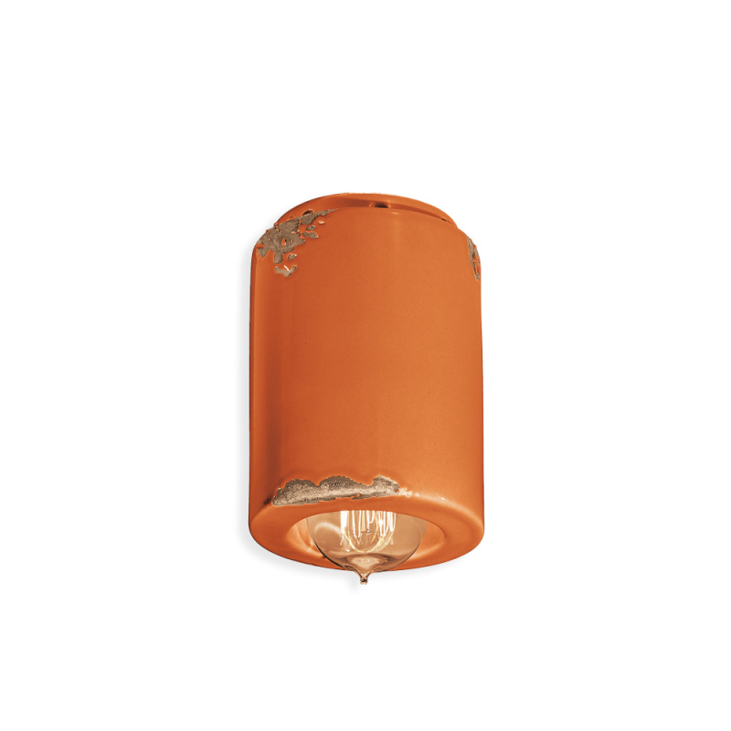Ferroluce Stropní retro svítidlo VINTAGE, Ø 8,5 cm, 1xE14 Barva: Oranžová