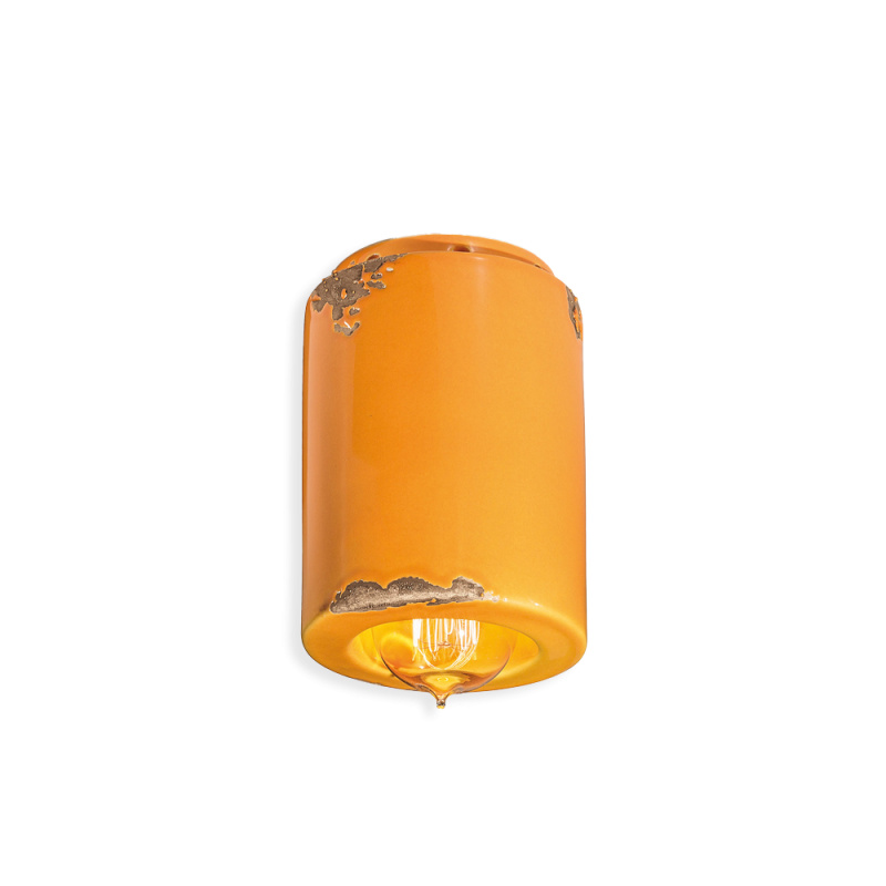 Ferroluce Stropní retro svítidlo VINTAGE, Ø 8,5 cm, 1xE14 Barva: Žlutá