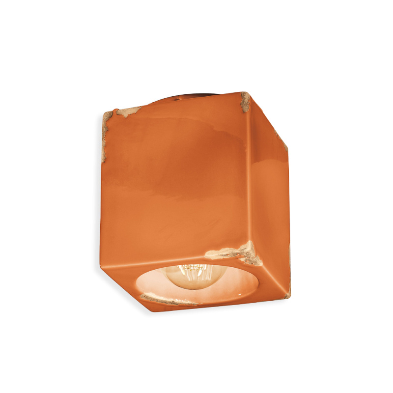 Ferroluce Stropní retro svítidlo VINTAGE, š. 12 cm, 1xE27 Barva: Oranžová