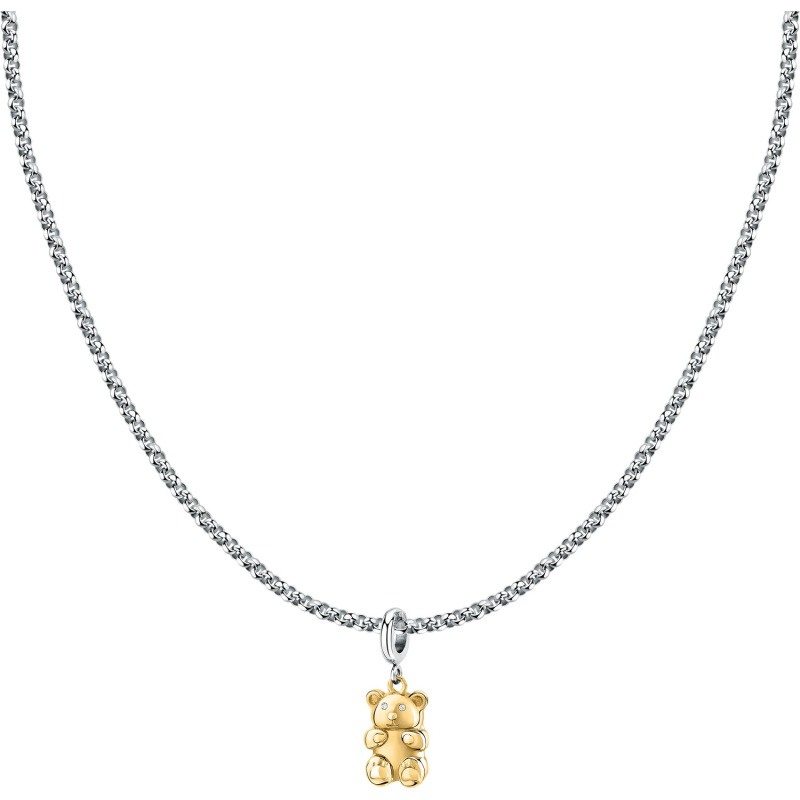 Morellato Ocelový bicolor náhrdelník s medvídkem Drops SCZ1326