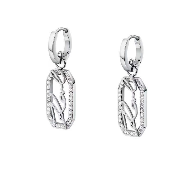 Karl Lagerfeld Fashion visací náušnice z oceli Crystals KLAYC46