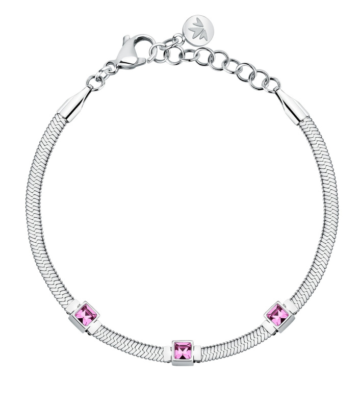 Morellato Ocelový náramek s fuchsiovými krystaly Hádek Gioia SAVY33