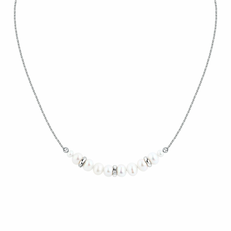 Morellato Úchvatný stříbrný náhrdelník s říčními perlami Perla SXU42