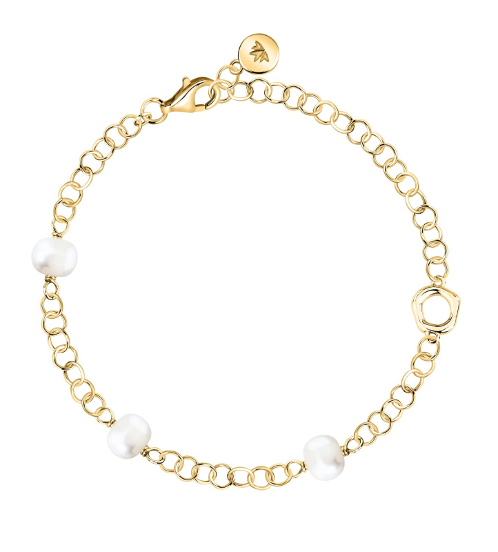 Morellato Výrazný pozlacený náramek s říčními perlami Perla SXU48