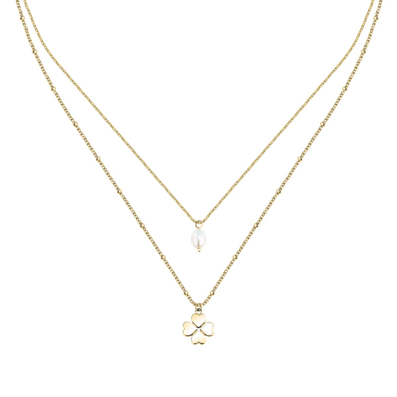 La Petite Story Pozlacený dámský náhrdelník se čtyřlístkem Friendship LPS10ARR107
