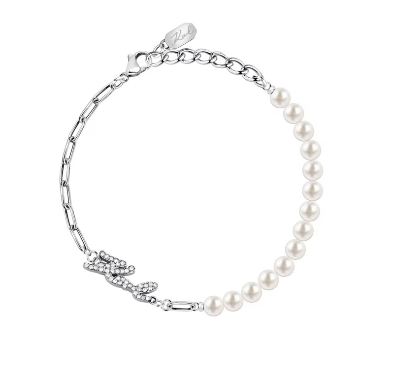 Karl Lagerfeld Elegantní náramek se syntetickými perlami Pearl KLAYR08