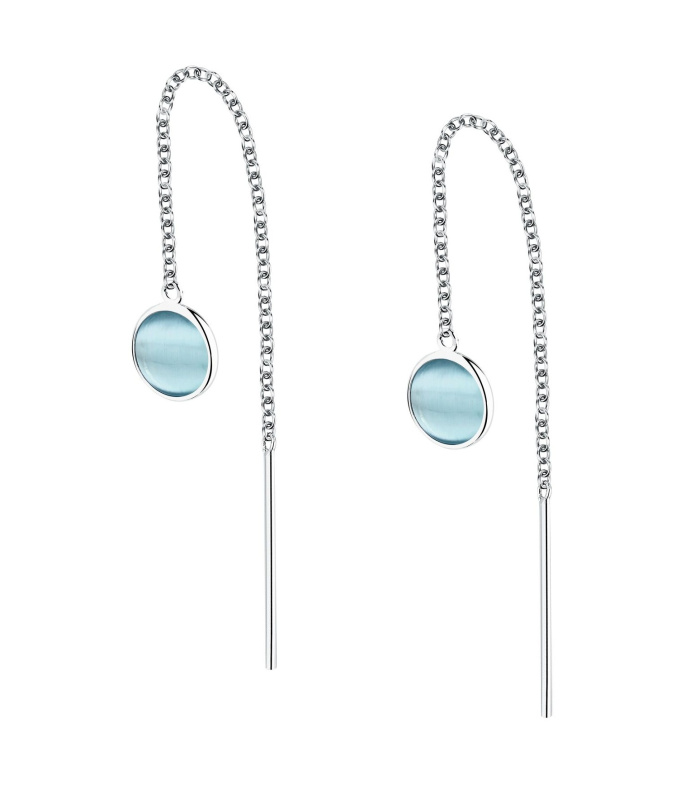 Morellato Stříbrné řetízkové náušnice s kočičím okem Venezia SAZM10