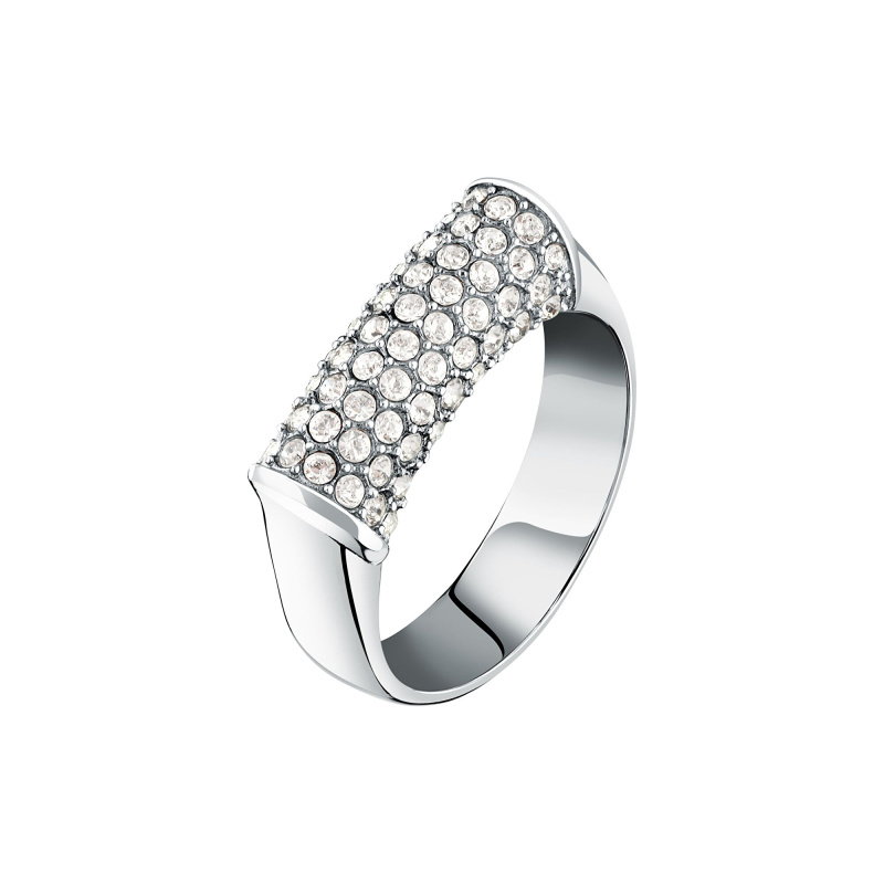 Trussardi Elegantní ocelový prsten s krystaly T-Design TJAXA520 56 mm