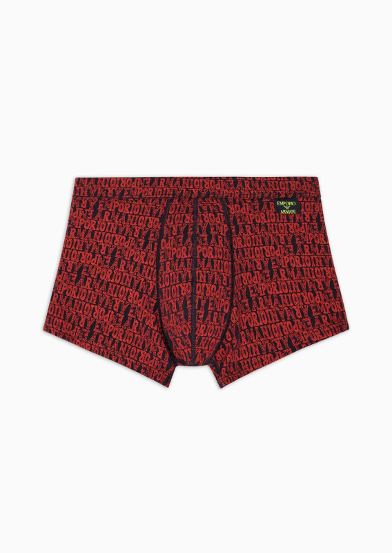 Pánské boxerky 112074 3F508 56936 černé se vzorem - Emporio Armani L