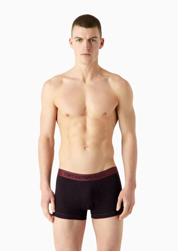 Pánské boxerky 2PACK 111210 3F504 56636 vínové s potiskem - Emporio Armani L