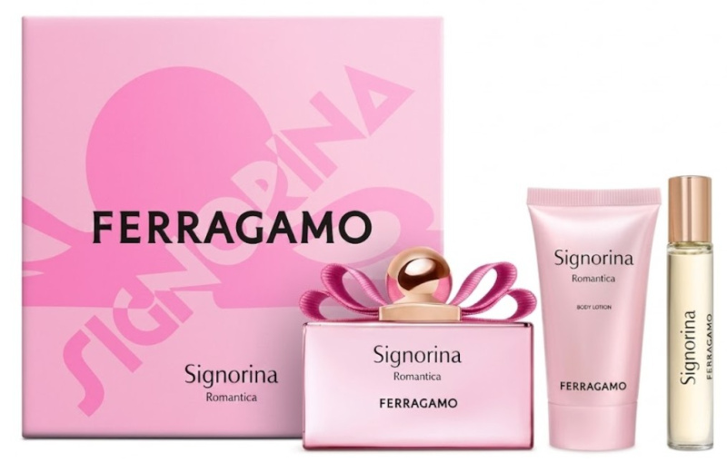 Salvatore Ferragamo Signorina Romantica - EDP 100 ml + tělové mléko 50 ml + EDP 15 ml
