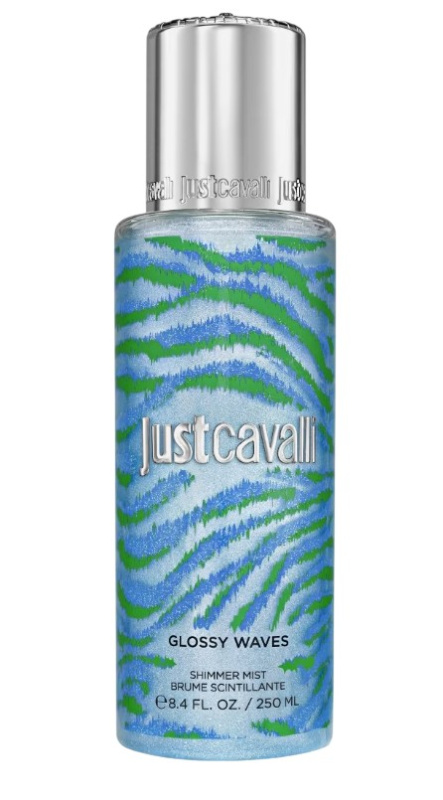 Roberto Cavalli Just Cavalli Glossy Waves rozjasňující mlha na tělo pro ženy 250 ml