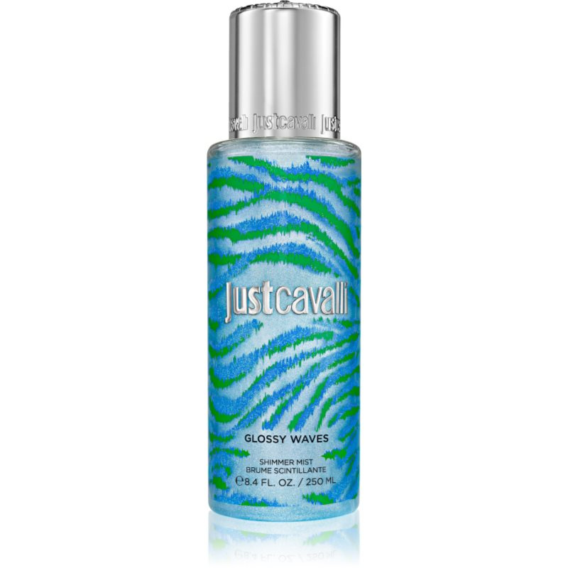 Roberto Cavalli Just Cavalli Glossy Waves rozjasňující mlha na tělo pro ženy 250 ml