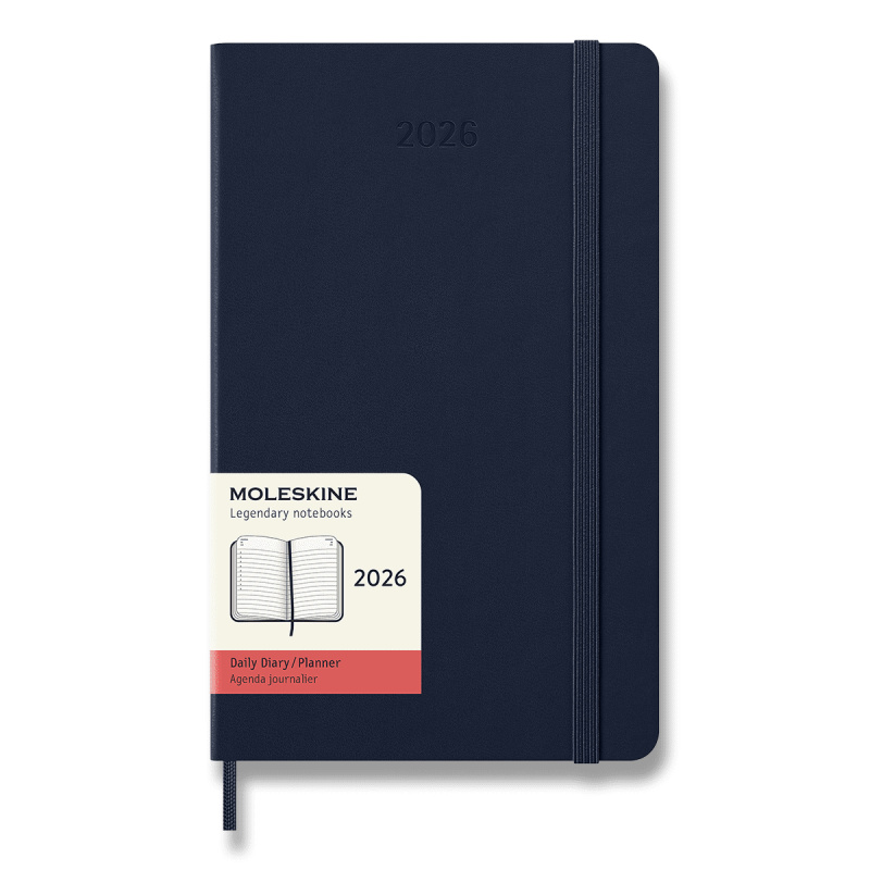 Moleskine 2026 - diář v tvrdých deskách - velikost L, denní, modrý