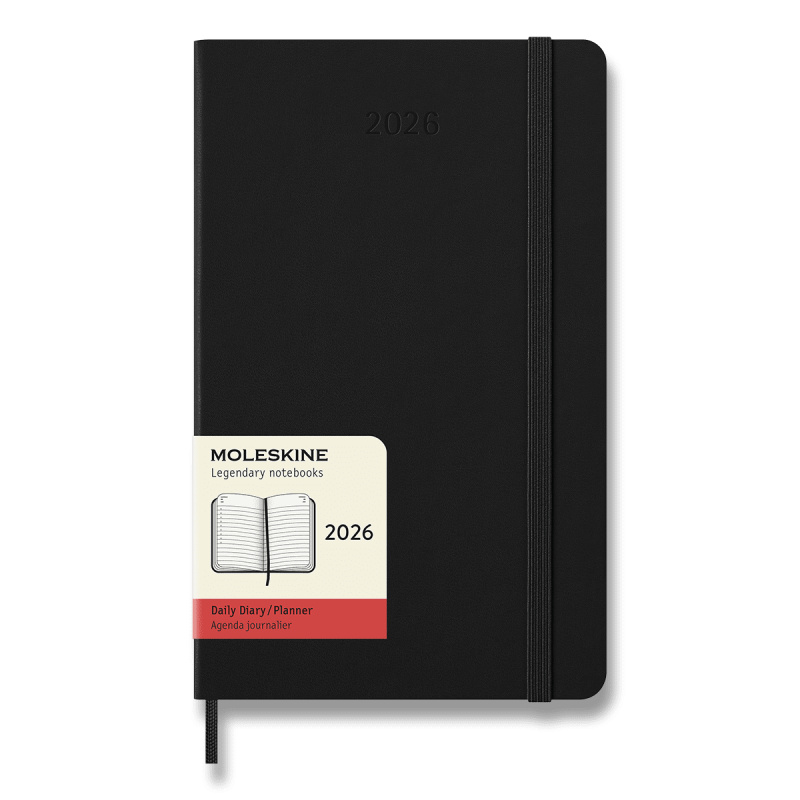 Moleskine 2026 - diář v tvrdých deskách - velikost L, denní, černý