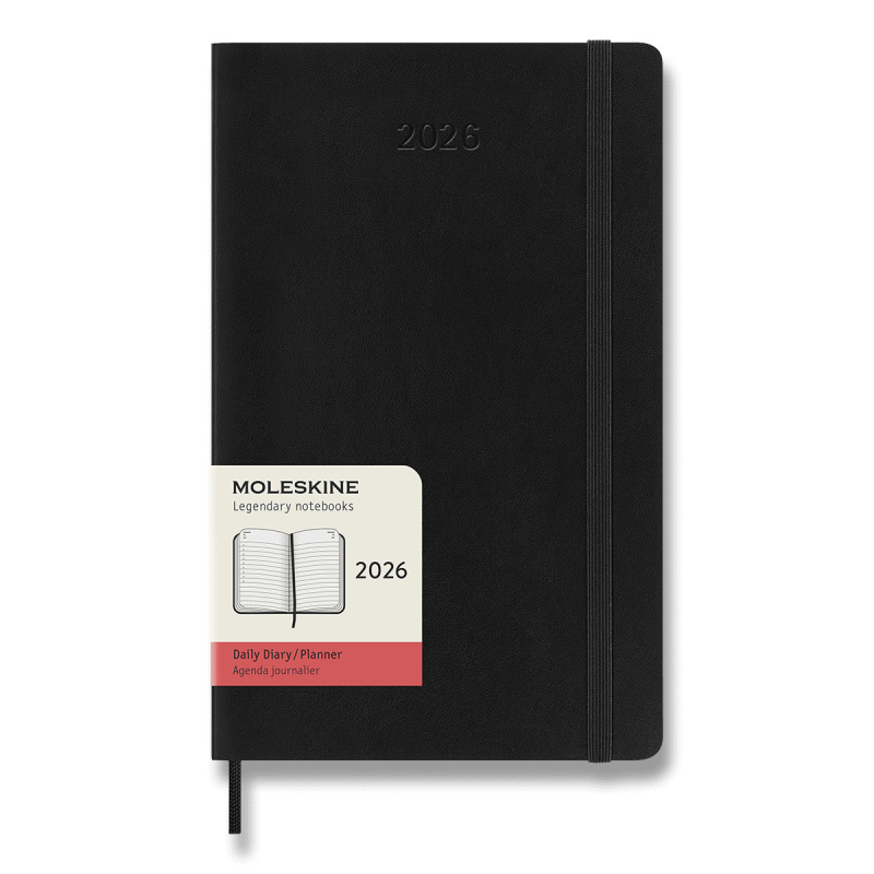 Moleskine 2026 - diář v měkkých deskách - velikost L, denní, černý