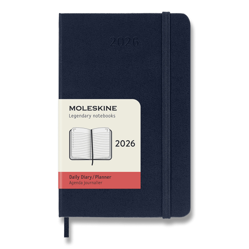 Moleskine 2026 - diář v tvrdých deskách - velikost S, denní, modrý