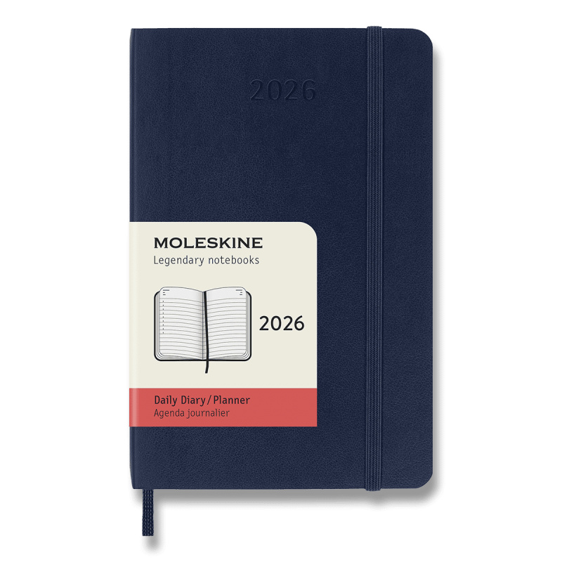 Moleskine 2026 - diář v měkkých deskách - velikost S, denní, modrý