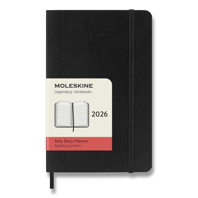 Moleskine 2026 - diář v měkkých deskách - velikost S, denní, černý