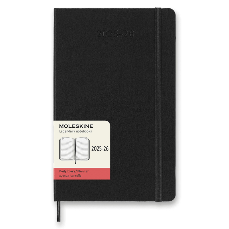 18měsíční diář Moleskine 2025-26 - tvrdé desky L, denní, černý