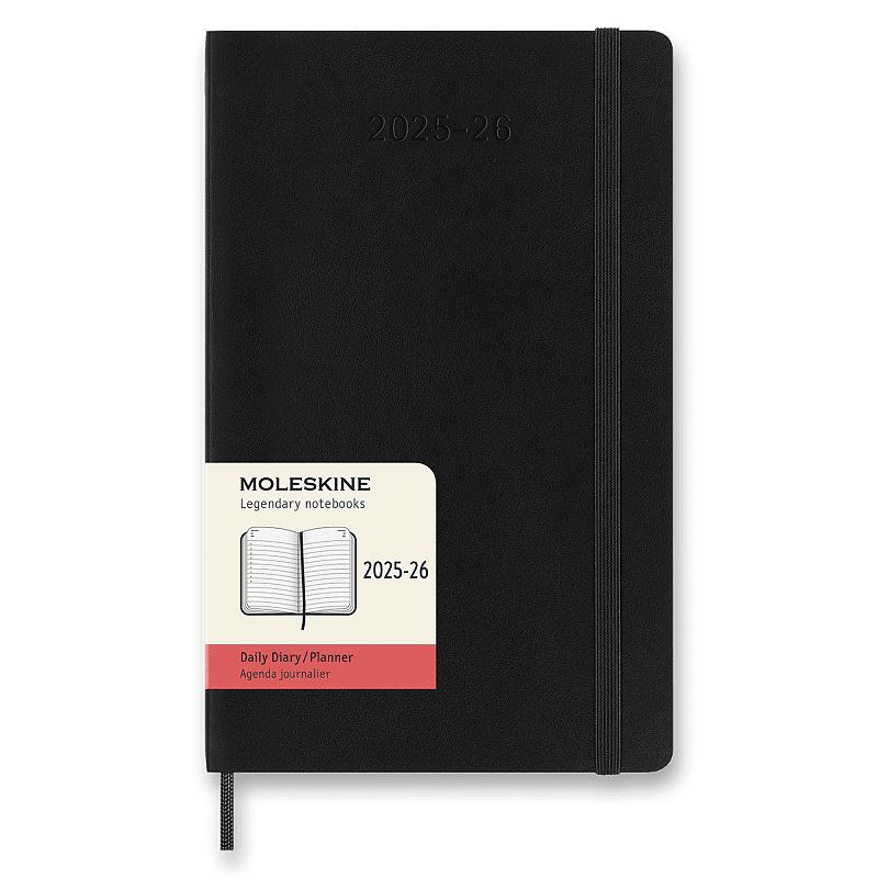 18měsíční diář Moleskine 2025-26 - měkké desky L, denní, černý