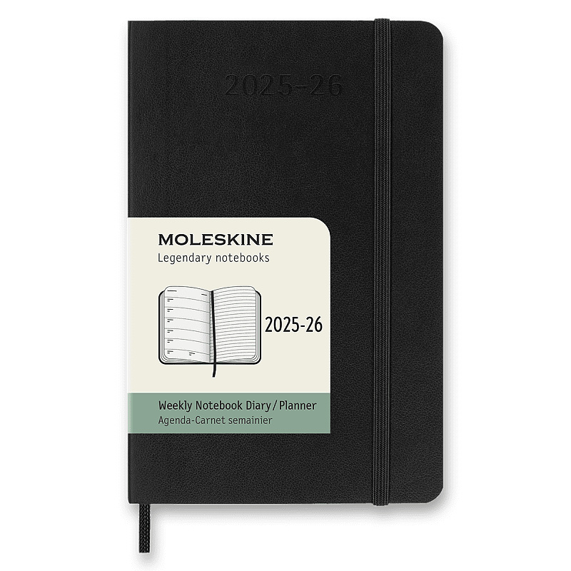 18měsíční diář Moleskine 2025-26 - měkké desky černý