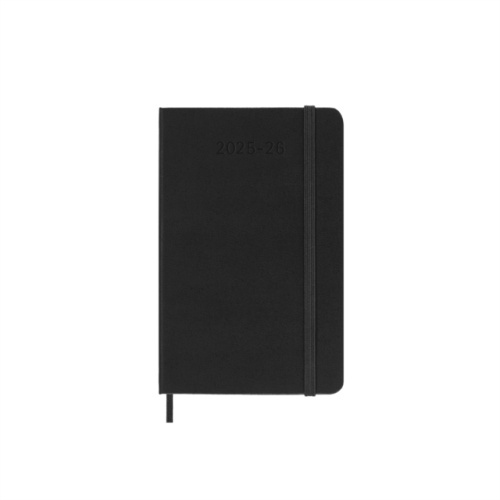 18měsíční diář Moleskine 2025-26 - tvrdé desky S, týdenní, horizontální, černý