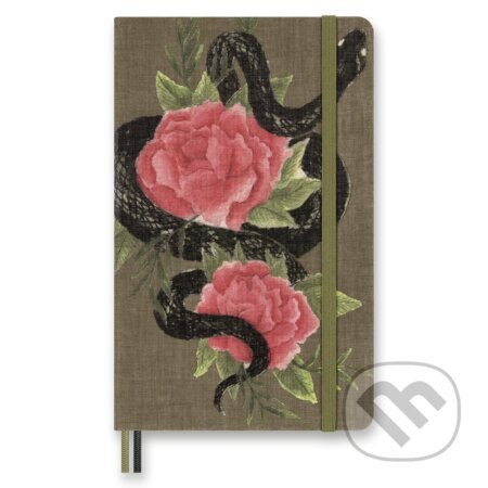 Zápisník Moleskine Snake Roses L, linkovaný, sběratelská edice